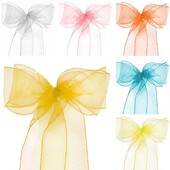 10 buc. Cerceve pentru scaun din organza benzi cu noduri funde pentru scaun pentru nunta, petrecere, banchet, eveniment, decorare scaun de nunta in tara