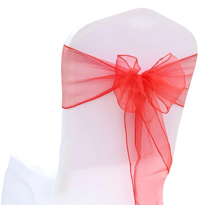 10 buc. Cerceve pentru scaun din organza benzi cu noduri funde pentru scaun pentru nunta, petrecere, banchet, eveniment, decorare scaun de nunta in tara