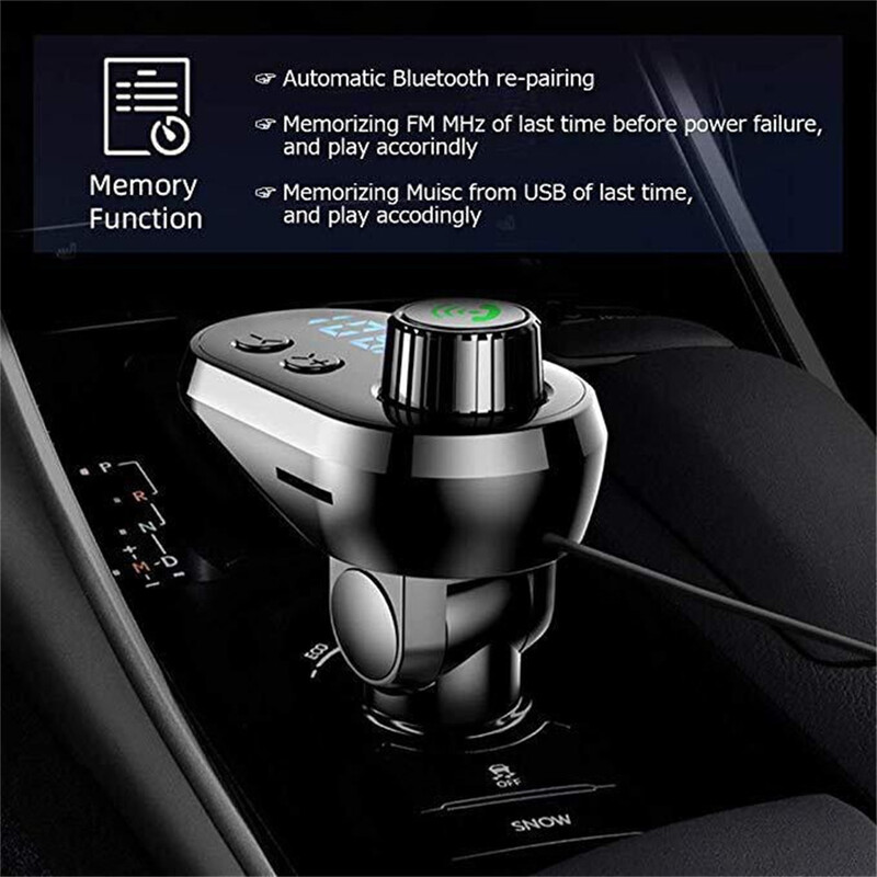 Automobilski handsfree bežični Bluetooth 5.0 komplet FM odašiljač Automobilski LCD zaslon MP3 player USB punjač FM modulator Dodaci za automobil