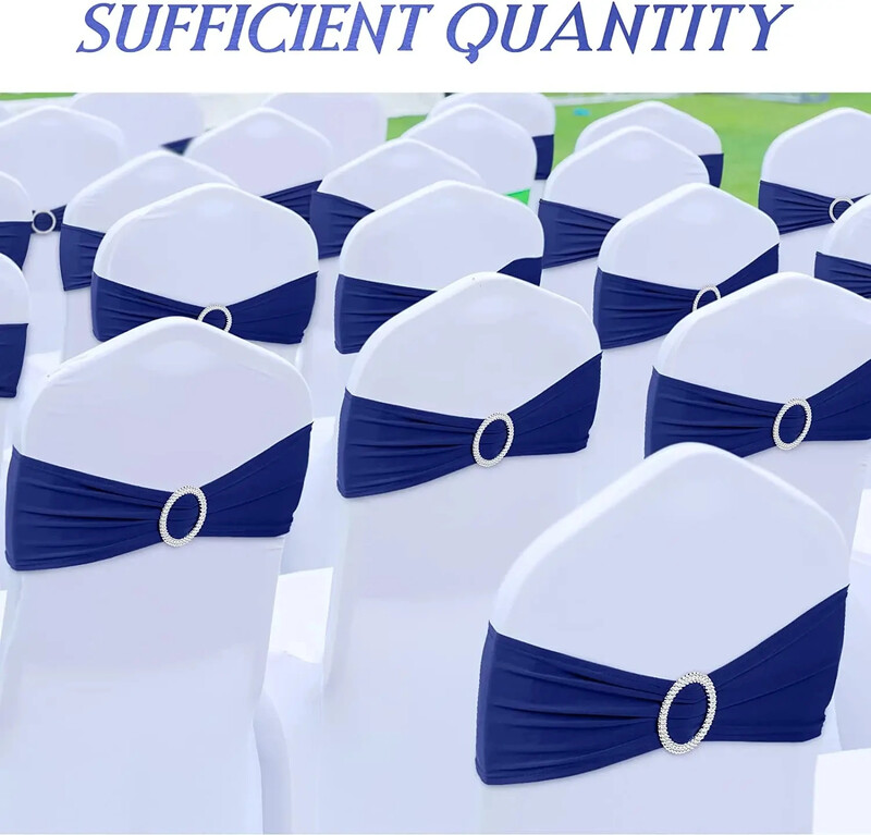 20 komada poliesterskih spandex pojaseva za stolice Rastezljive vezice za stolice Mašne s kopčom Klizač za vjenčanje Banket Party Decoration