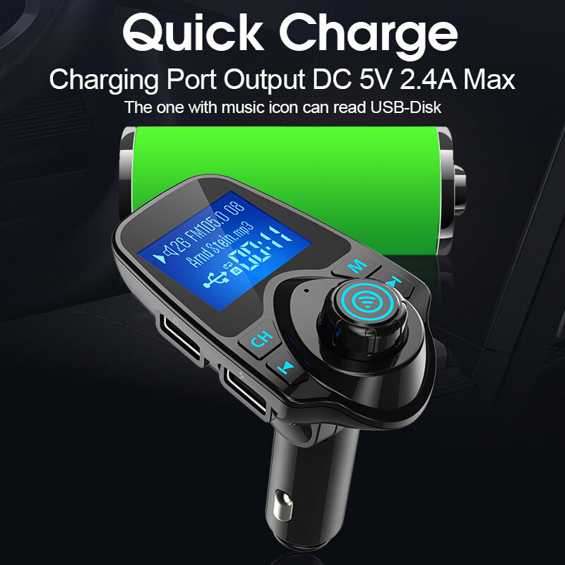 LOLOAGO FM-saatja AUX-heli stereovastuvõtja auto MP3-mängija FM-modulaator kahe USB-autolaadija käed-vabad Bluetooth 5.0 autokomplekt