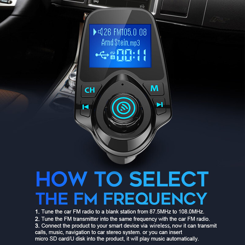 LOLOAGO FM-saatja AUX-heli stereovastuvõtja auto MP3-mängija FM-modulaator kahe USB-autolaadija käed-vabad Bluetooth 5.0 autokomplekt