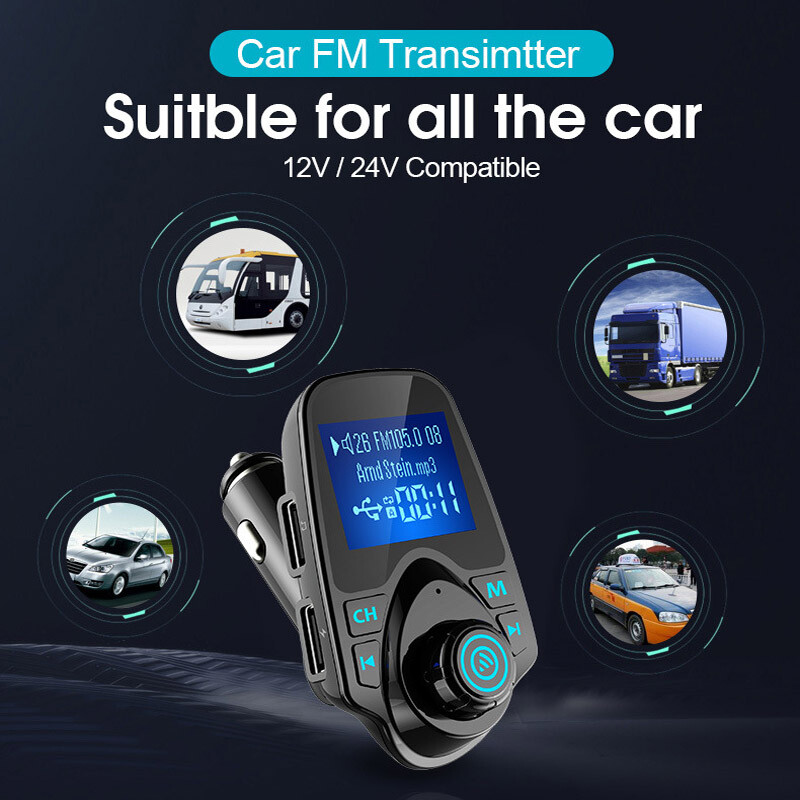 LOLOAGO FM-saatja AUX-heli stereovastuvõtja auto MP3-mängija FM-modulaator kahe USB-autolaadija käed-vabad Bluetooth 5.0 autokomplekt