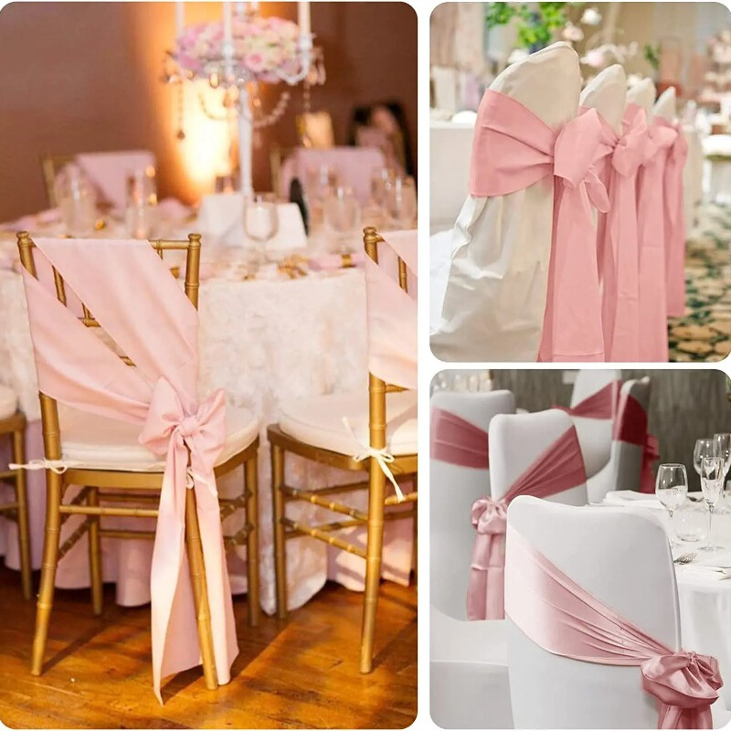 20 komada satenskih pojaseva za stolice Vezice Mašne Navlake za blagovaonske stolice za svadbene događaje Svečane zabave Dekoracija stolica za bankete