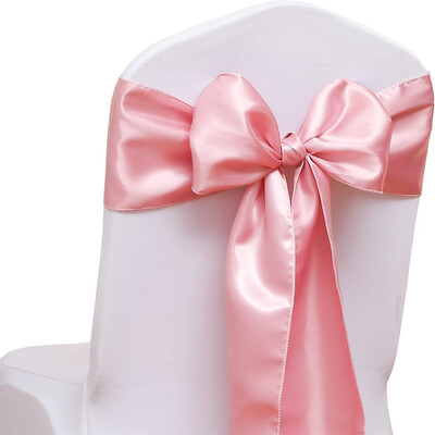 10 tk Satiinist toolide raamid Lipsud Paelad pulmatarbed bankett-peoürituste kaunistamiseks Universaalne tooli kate taga