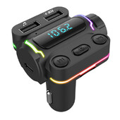 Transmițător FM Bluetooth 5.0 pentru mașină Receptor audio wireless Mâini libere Player MP3 QC3.0 Încărcător rapid USB dublu Accesorii auto