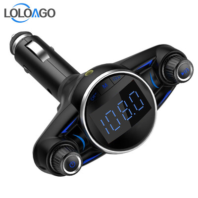 LOLOAGO FM adó vezeték nélküli AUX audio autós MP3 lejátszó 1,3 hüvelykes kijelző USB autós töltő kihangosító Bluetooth-kompatibilis autós készlet
