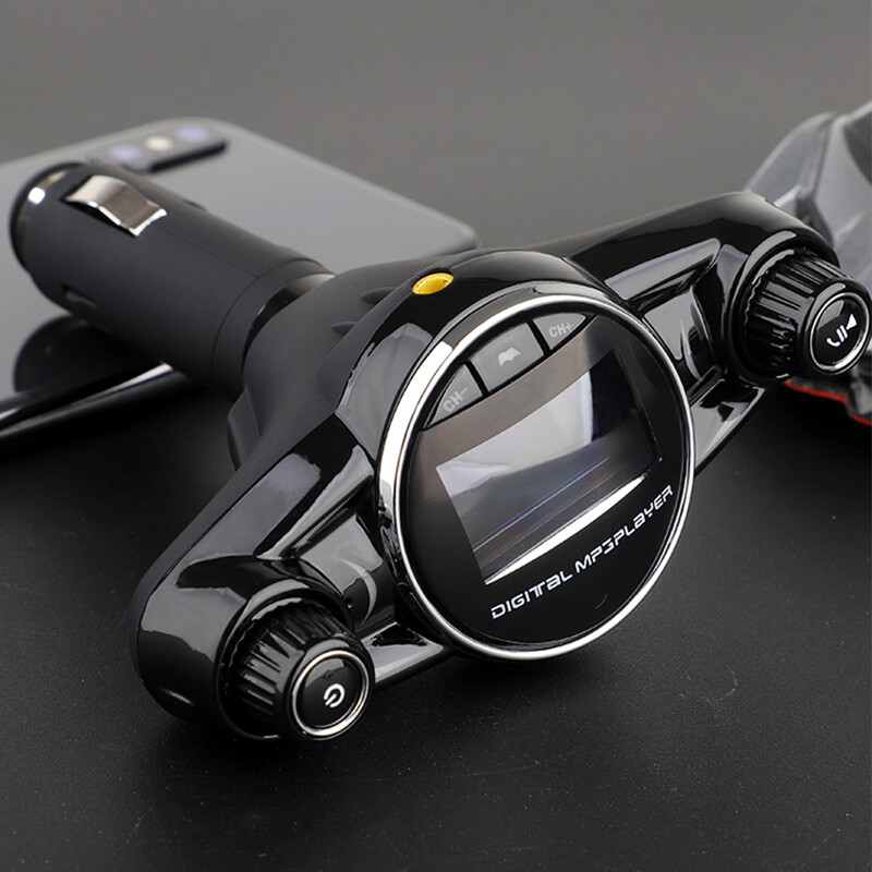 Transmițător FM LOLOAGO Audio AUX fără fir Player MP3 pentru mașină Afișaj de 1,3 inci Încărcător auto USB Mâini libere Kit auto compatibil Bluetooth