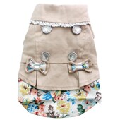 XKSRWE Rochie pentru câini, pisici, cu funde, haină pentru cățeluș, jachetă, haine de primăvară/toamnă, îmbrăcăminte