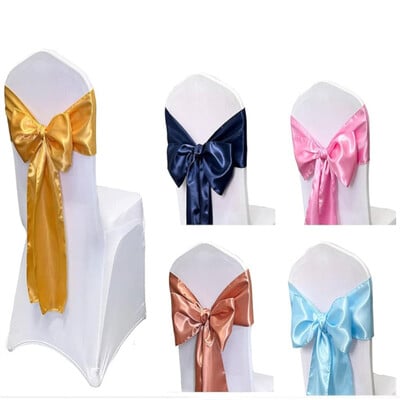 10 bucăți decorațiuni de nuntă papion din satin pentru scaun pentru petrecere de nuntă, evenimente, banchet, sufragerie