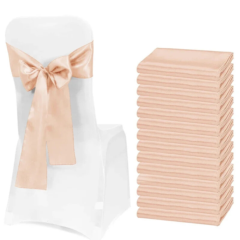 10 ΤΕΜ 17x275cm Πράσινο Σατέν Φύλλα καρέκλας Φιόγκοι Κάλυμμα καρέκλας Κορδέλες για Γαμήλια Δείπνο Διακοσμήσεις εκδήλωσης Baby Shower