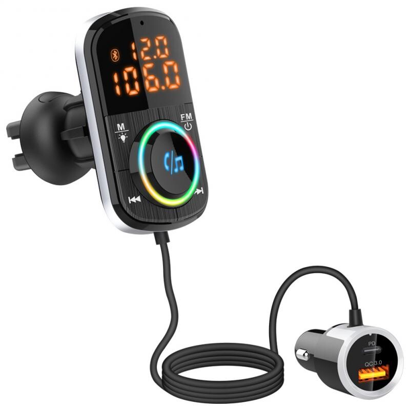 Player Mp3 Bluetooth pentru mașină Bc71 Multifuncțional Qc3.0 Încărcare rapidă Accesorii universale pentru mașină Transmițător FM Încărcător auto Pd