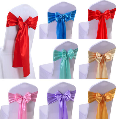 Scaun din satin 10/50/100 buc/lot, arc pentru nunta, pentru interior, pentru exterior, pentru panglica, pentru fluturi, pentru petrecere, eveniment, hotel, pentru banchet