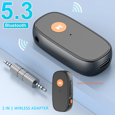 Bluetooth 5.3 audio odašiljač i prijemnik 2 u 1 bežični 3,5 mm Aux audio adapter Bluetooth odašiljač za TV automobilske slušalice