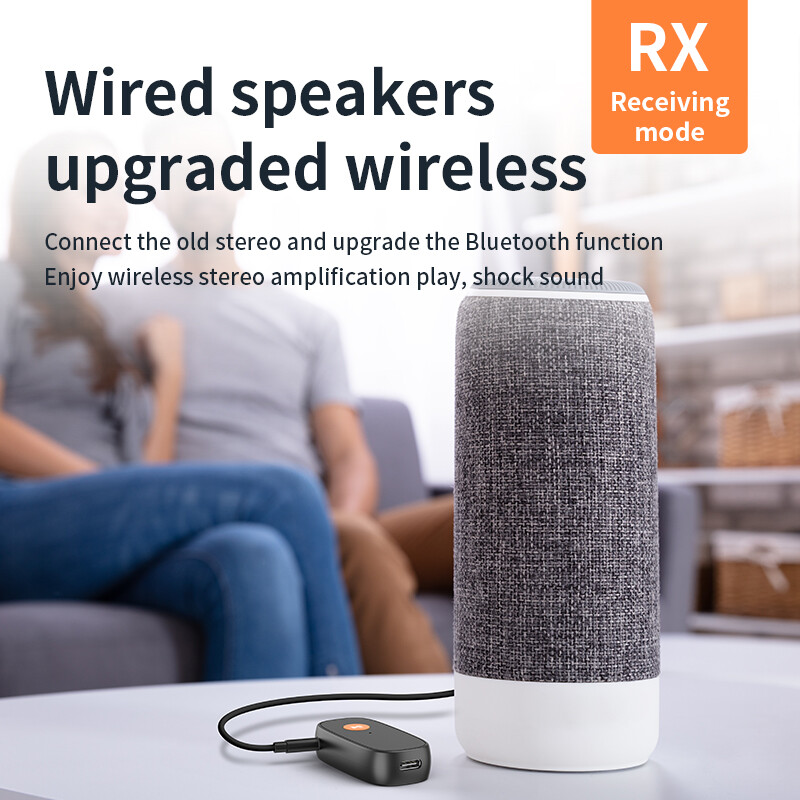 Transmițător și receptor audio Bluetooth 5.3 2 în 1 Adaptor audio auxiliar de 3,5 mm Transmițător Bluetooth pentru căști TV pentru mașină