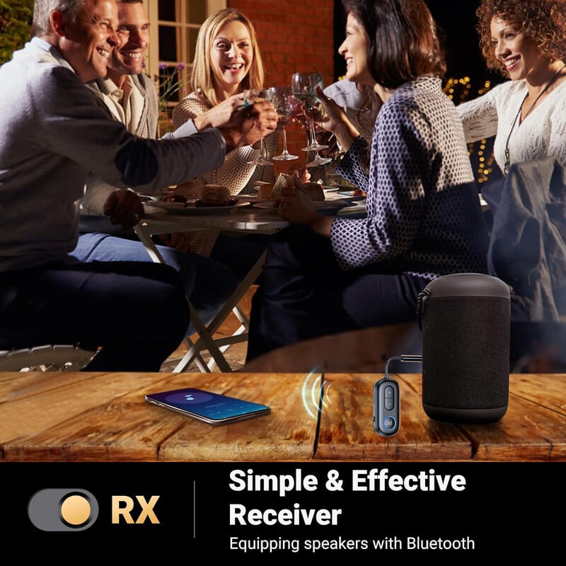Transmițător și receptor audio Bluetooth 5.4 2 în 1 Adaptor audio auxiliar de 3,5 mm Transmițător Bluetooth pentru căști TV pentru mașină