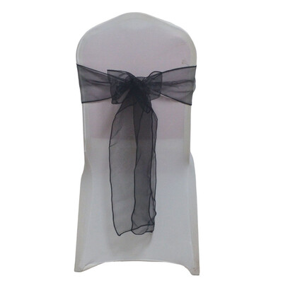 Συσκευασία 25 τμχ Φύλλα καρέκλας Organza για Διακόσμηση πάρτι γάμου Φιόγκοι Κάλυμμα καρέκλας Μπανιέρες Προμήθειες εκδηλώσεων