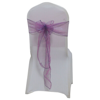 Συσκευασία 25 τμχ Φύλλα καρέκλας Organza για Διακόσμηση πάρτι γάμου Φιόγκοι Κάλυμμα καρέκλας Μπανιέρες Προμήθειες εκδηλώσεων