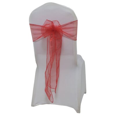 Συσκευασία 25 τμχ Φύλλα καρέκλας Organza για Διακόσμηση πάρτι γάμου Φιόγκοι Κάλυμμα καρέκλας Μπανιέρες Προμήθειες εκδηλώσεων