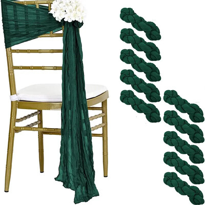 10τμχ Φύλλα καρέκλας φασκόμηλο πράσινο τυρόπανο 40X275CM Φύλλα καρέκλας με φιόγκο για δεξιώσεις γάμου Διακόσμηση διαδρόμου εστιατορίου