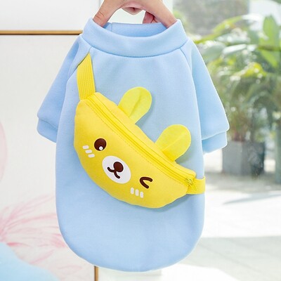 Качулки за кучета за домашни любимци с джобове Палто Пуловер за кучета с анимационни мотиви Сладко кученце Суичър Модни суичъри с качулки за котки Топли пуловери за домашни любимци Дрехи за кучета