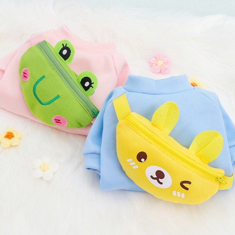 Качулки за кучета за домашни любимци с джобове Палто Пуловер за кучета с анимационни мотиви Сладко кученце Суичър Модни суичъри с качулки за котки Топли пуловери за домашни любимци Дрехи за кучета