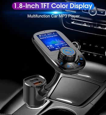 JINSERTA 2019 Car MP3 Music Player Δέκτης Bluetooth 5.0 Πομπός FM Διπλός USB QC3.0 Φορτιστής Οθόνη LED AUX Lossless Music