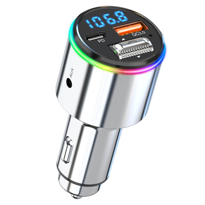 Nou Bluetooth 5.3 Transmițător FM Mâini libere Auto MP3 Player Stereo Auto Modulator FM PD30W Încărcare rapidă QC3.0 AUX Player Lumină RGB