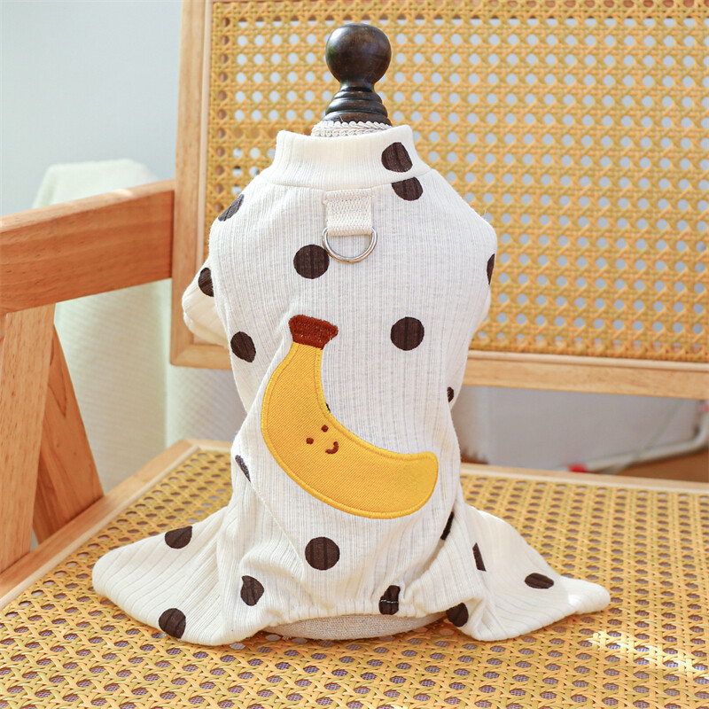 Haine calde de toamnă pentru animale de companie pentru câini de talie mică, petice banană, hanorac moale din bumbac pentru pisici, tricou pentru cățeluș, îmbrăcăminte unisex pentru pisici