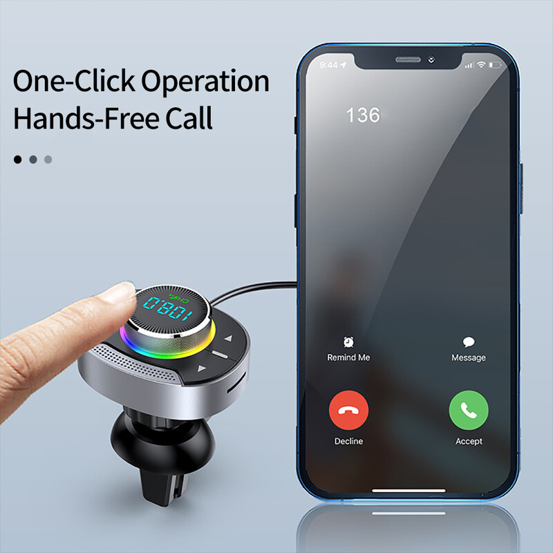 Auto Bluetoothiga ühilduv 5.0 FM saatja PD 30W QC3.0 kiirlaadija juhtmevaba vabakäe helivastuvõtja MP3 muusikapleier