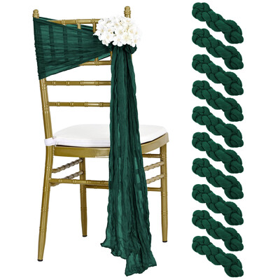 10 bucăți 40x275cm tifon din pânză de brânză cerceve pentru scaun cu fundă proiectată husă de scaun decorativă pentru petrecere de nuntă