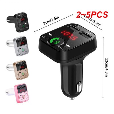 2 ~ 5 buc. Încărcător pentru mașină cu mâinile libere Bluetooth Dual USB Afișaj Tensiune Adaptor încărcător pentru telefon Putere brichetă pentru telefon mașină