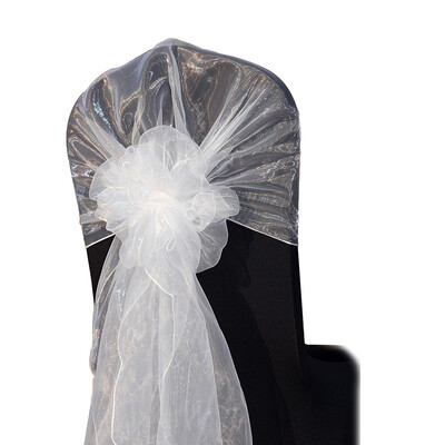 10 tk Pulmakaunistus Organza tooli kate Sündmuse pidu bankett Hotelli tooliraamid tooli kate sõlme kaunistus 65x275cm