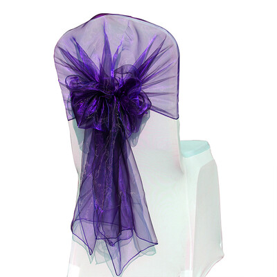 10 tk Pulmakaunistus Organza tooli kate Sündmuse pidu bankett Hotelli tooliraamid tooli kate sõlme kaunistus 65x275cm