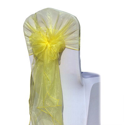 10 tk Pulmakaunistus Organza tooli kate Sündmuse pidu bankett Hotelli tooliraamid tooli kate sõlme kaunistus 65x275cm