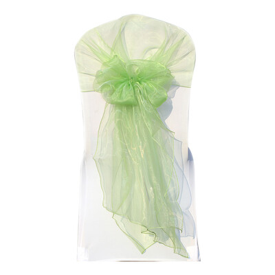 10 tk Pulmakaunistus Organza tooli kate Sündmuse pidu bankett Hotelli tooliraamid tooli kate sõlme kaunistus 65x275cm