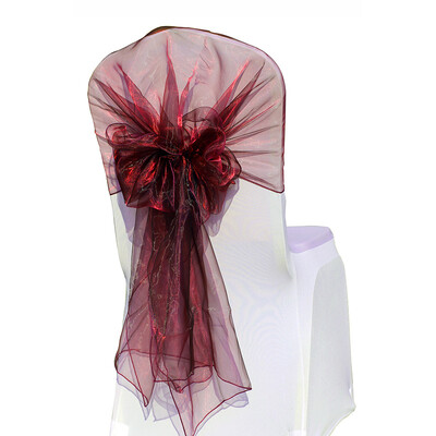 10 tk Pulmakaunistus Organza tooli kate Sündmuse pidu bankett Hotelli tooliraamid tooli kate sõlme kaunistus 65x275cm
