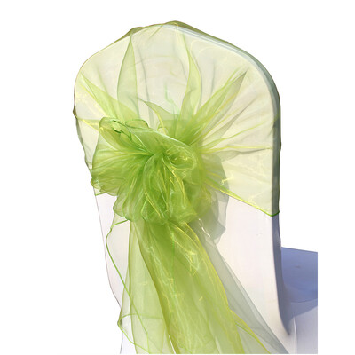 10 tk Pulmakaunistus Organza tooli kate Sündmuse pidu bankett Hotelli tooliraamid tooli kate sõlme kaunistus 65x275cm