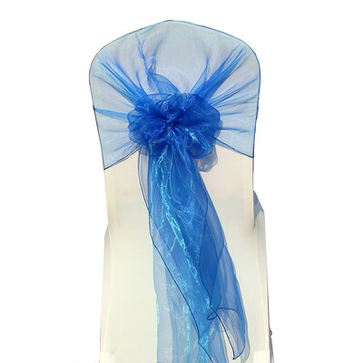 10 tk Pulmakaunistus Organza tooli kate Sündmuse pidu bankett Hotelli tooliraamid tooli kate sõlme kaunistus 65x275cm