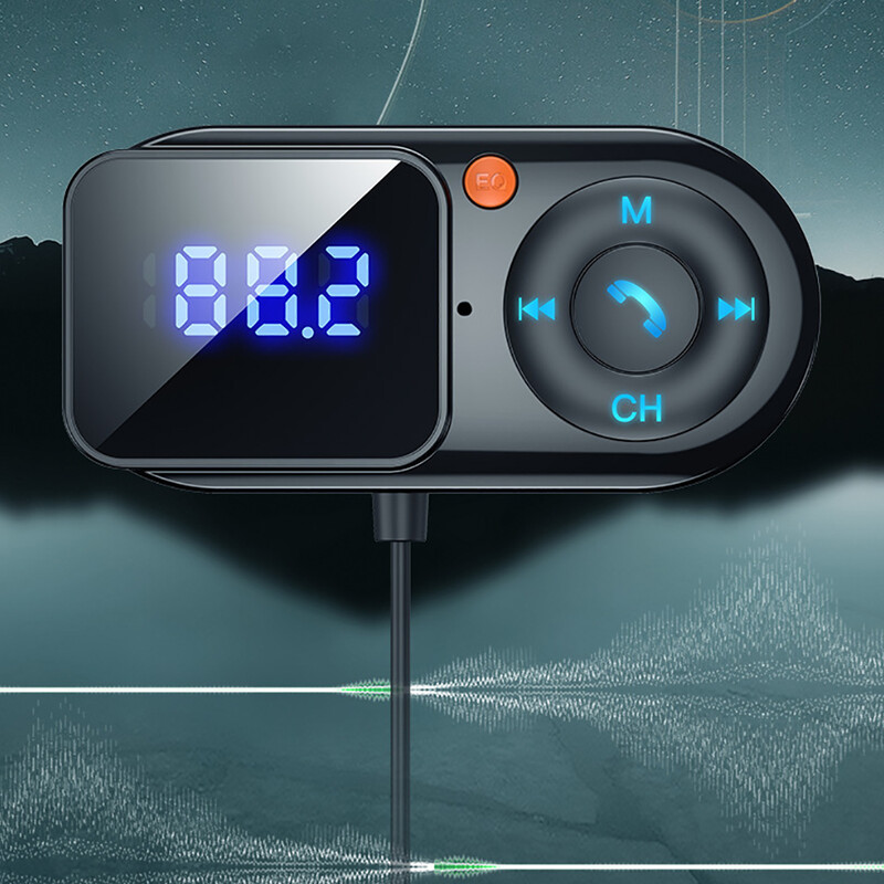 Transmițător FM fără fir Bluetooth 5.0 Player Mp3 pentru mașină Kit auto Mâini libere LCD Aux Audio Încărcare USB PD18W Accesorii auto Modulat FM