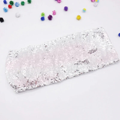 10 τμχ Φύλλα καρέκλας από ελαστικές παγιέτες Sparkly Gold Sash Band για γαμήλιο πάρτι για συμπόσιο Κάλυμμα καρέκλας εξωτερικού χώρου Διακοσμήσεις φύλλου