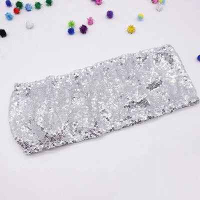 10 τμχ Φύλλα καρέκλας από ελαστικές παγιέτες Sparkly Gold Sash Band για γαμήλιο πάρτι για συμπόσιο Κάλυμμα καρέκλας εξωτερικού χώρου Διακοσμήσεις φύλλου