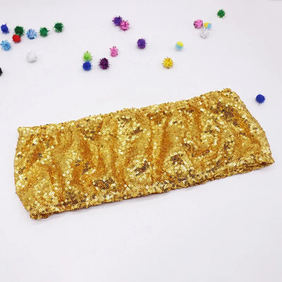 10 τμχ Φύλλα καρέκλας από ελαστικές παγιέτες Sparkly Gold Sash Band για γαμήλιο πάρτι για συμπόσιο Κάλυμμα καρέκλας εξωτερικού χώρου Διακοσμήσεις φύλλου