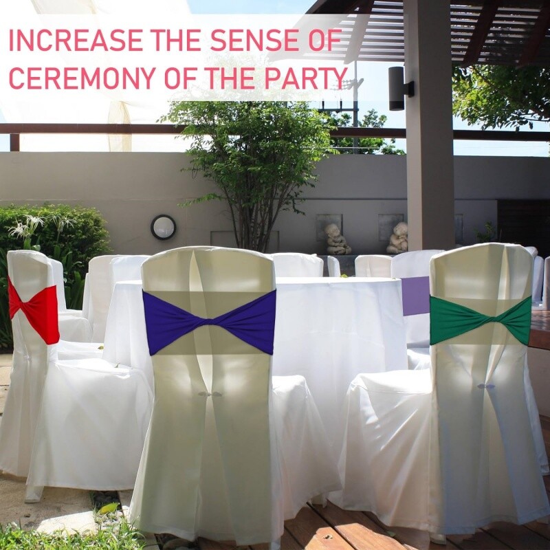 10PCS Spandex rastezljivi pojasovi za stolice Mašne Trake za stolice Elastične navlake za stolice Vezice Dekoracija za svadbenu svečanost Rođendanska zabava