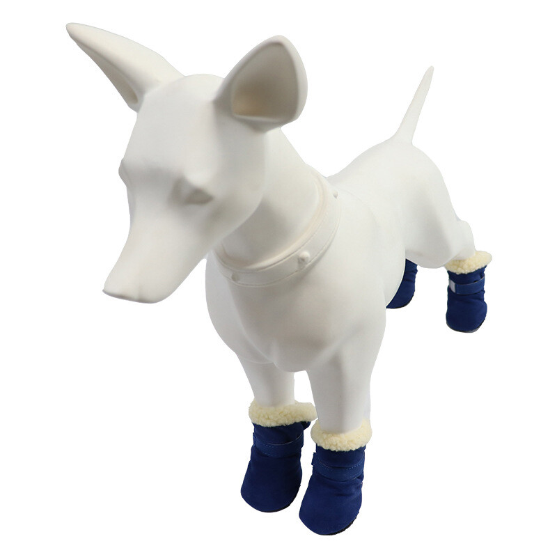 4 tk/partii Talvised paksud soojad koerajalatsid Pehmed plüüsist libisemiskindlad veekindlad lumesaapad Kutsika õueskäimisjalatsid Lemmikloomatarvikud