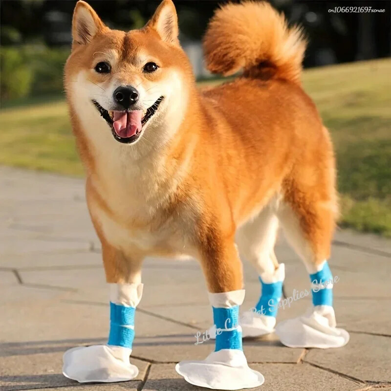 20 бр. Калъфи за обувки за домашни кучета - Обувки за кучета за еднократна употреба за защита на лапите, регулируеми с капаци за крачета, Калъфи за крачета за еднократна употреба за