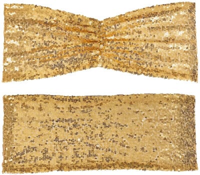 10 ΤΕΜ Παγιέτες φούξια χρυσά φύλλα καρέκλας Πτυσσόμενα καλύμματα καρέκλας Φιόγκος για διακοσμήσεις δεξίωσης δεξίωσης δεξίωσης σε γαμήλια δεξίωση