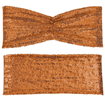 10 ΤΕΜ Παγιέτες φούξια χρυσά φύλλα καρέκλας Πτυσσόμενα καλύμματα καρέκλας Φιόγκος για διακοσμήσεις δεξίωσης δεξίωσης δεξίωσης σε γαμήλια δεξίωση