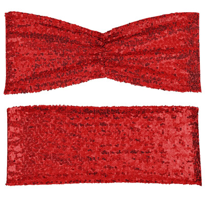 10 ΤΕΜ Παγιέτες φούξια χρυσά φύλλα καρέκλας Πτυσσόμενα καλύμματα καρέκλας Φιόγκος για διακοσμήσεις δεξίωσης δεξίωσης δεξίωσης σε γαμήλια δεξίωση