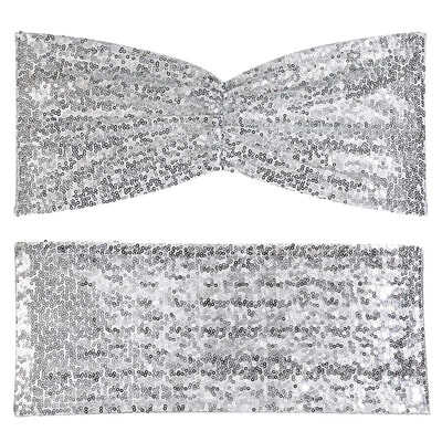 10 ΤΕΜ Παγιέτες φούξια χρυσά φύλλα καρέκλας Πτυσσόμενα καλύμματα καρέκλας Φιόγκος για διακοσμήσεις δεξίωσης δεξίωσης δεξίωσης σε γαμήλια δεξίωση